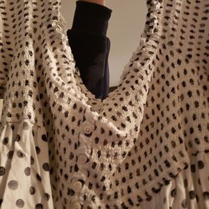 Torrid 6 white and black polkadot top